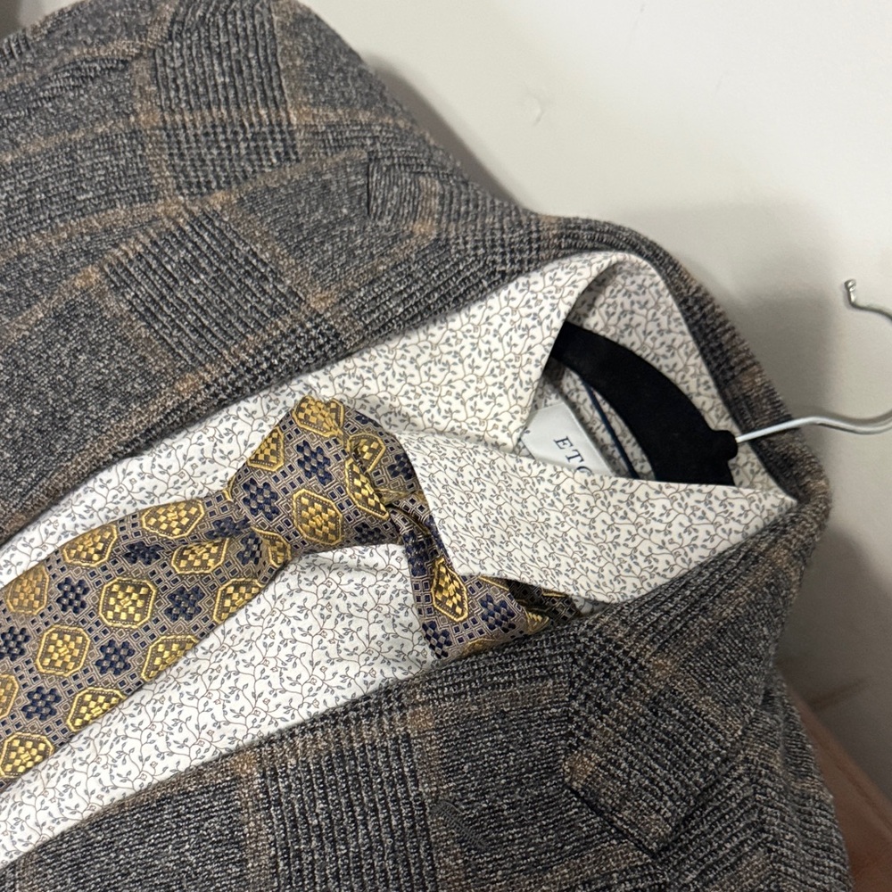 Ermenegildo Zegna Gold and Blue Tie